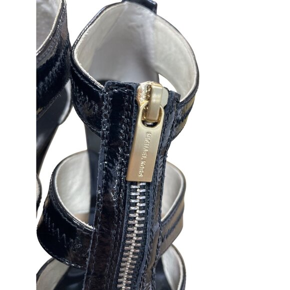 Michael Kors Black Patent Leather Berkley T-Strap 4" Heels SKU 9531 - Picture 8 of 16